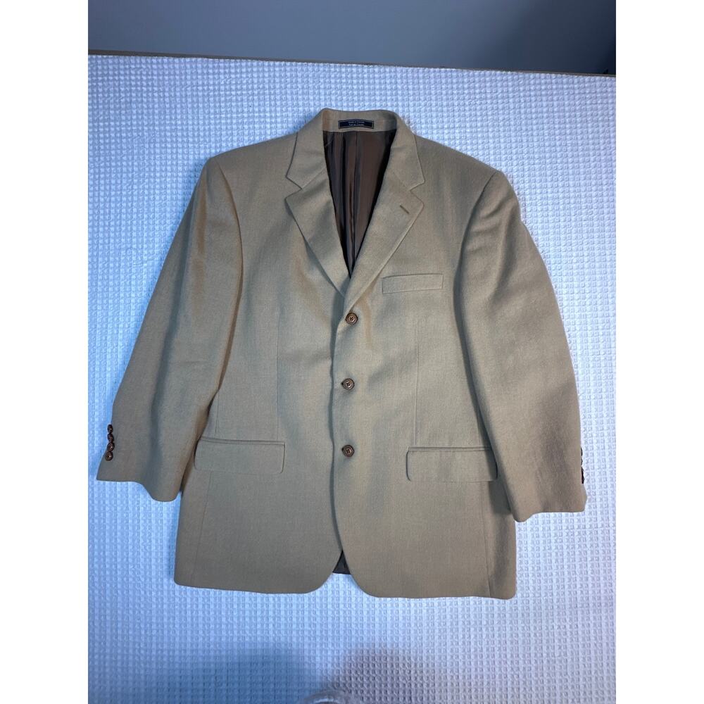 Arnold Brant Camel Hair Blazer 44R Tan 3 Button Classic Men's Coat Jacket